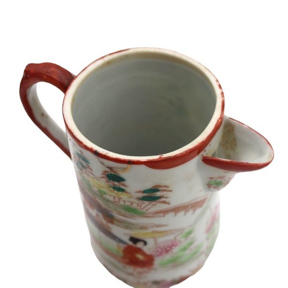 Antique Hand Painted Porcelain Japanese Teapot Circa 1900s Unmarked Geisha Lands - Picture 7 of 10
